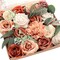 Terracotta Artificial Flower Combo Set - Burnt Orange Fake Roses, Peonies & Dahlias with Greenery - DIY Wedding Bouquet & Centerpiece Kit - Rustic Floral Decor for Bridal Showers
